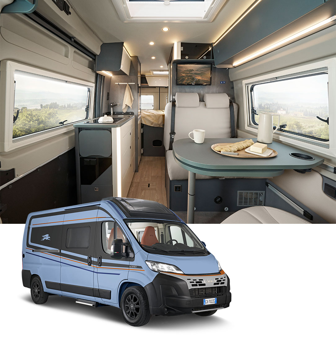 Kosmo 60 Camper Van Supremo Arancio Sicilia innen Kosmo 60 Camper Van Supremo Arancio Sicilia innen